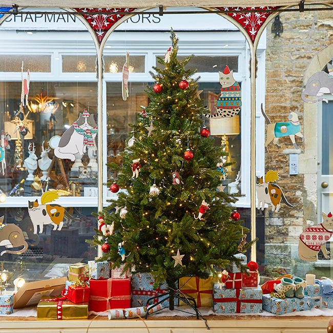 Mary Kilvert Christmas Window featuring cats