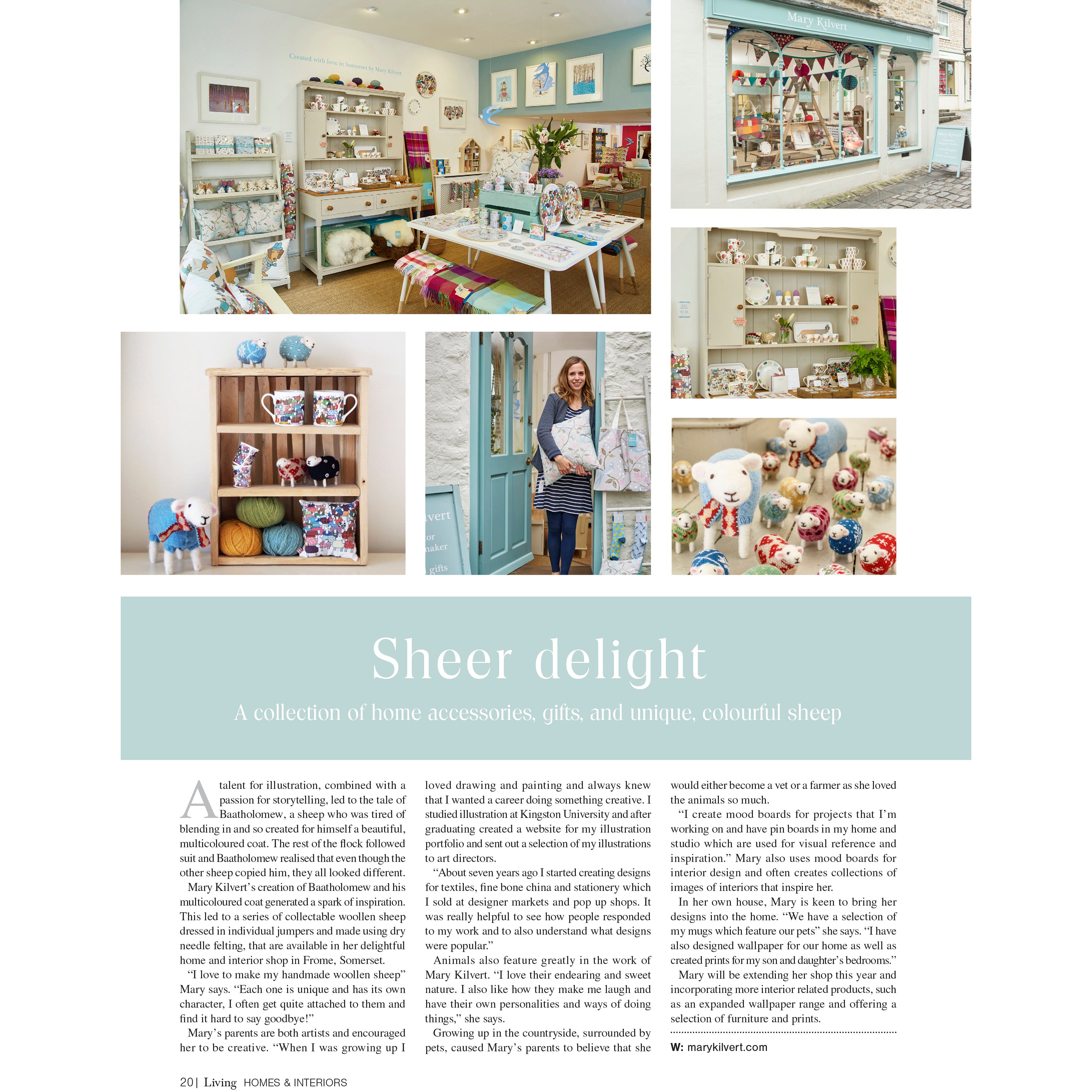 Mary Kilvert feature in Somerset Living Article