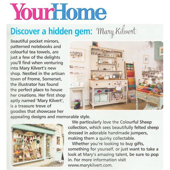 Mary Kilvert shop feature in Your Home magazine