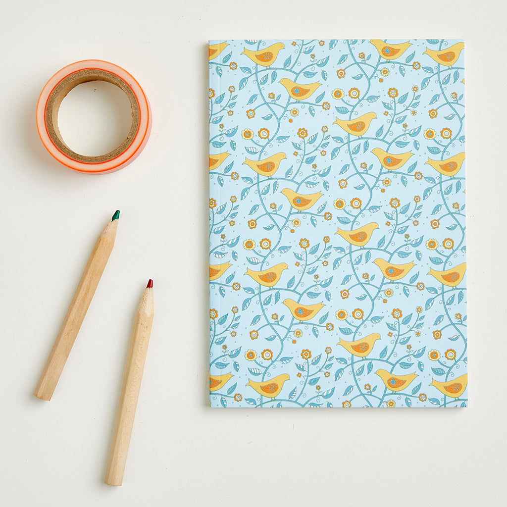 Small Folk Birds Pattern Notebook by Mary Kilvert