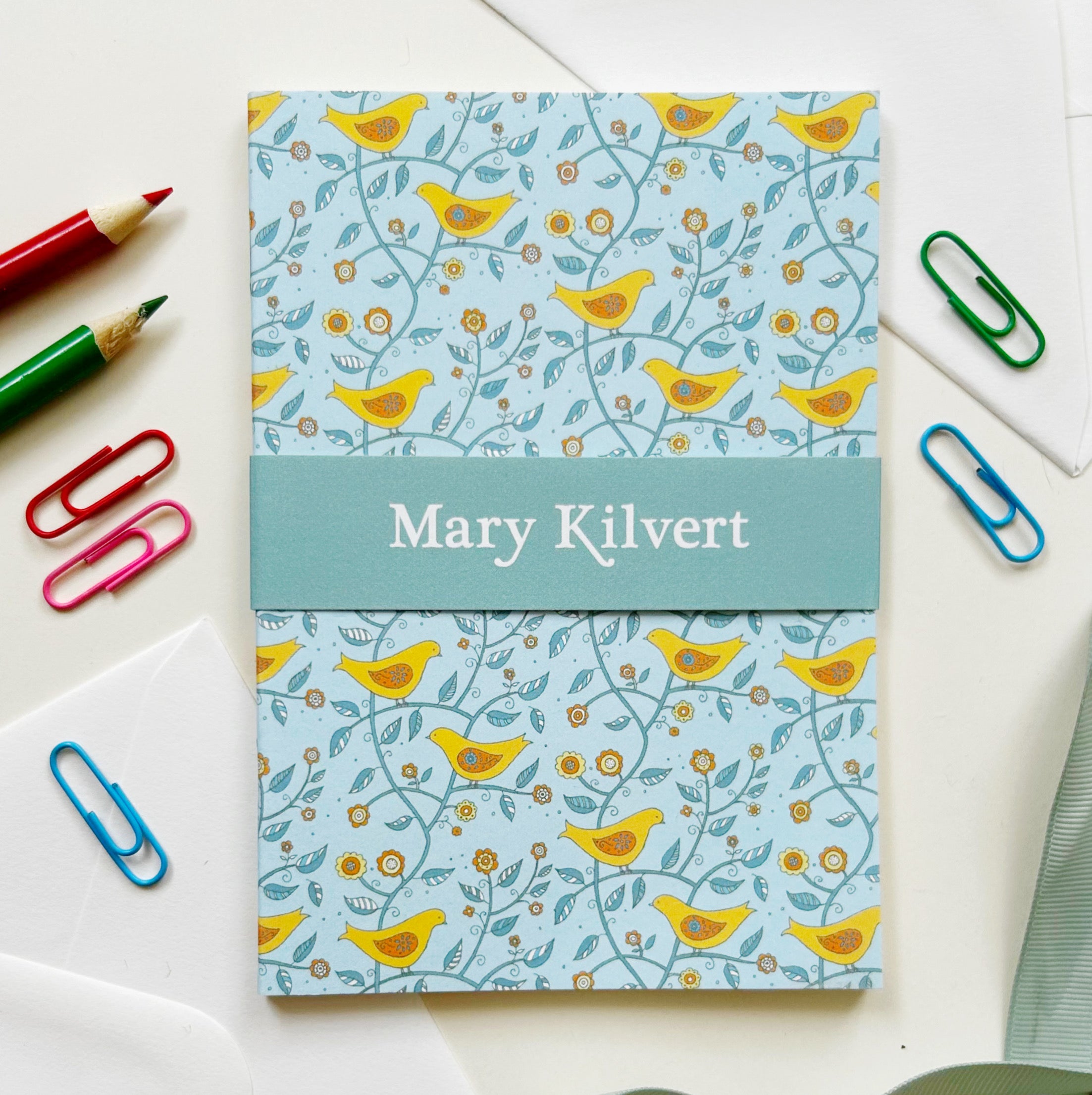 Small Folk Birds Pattern Notebook