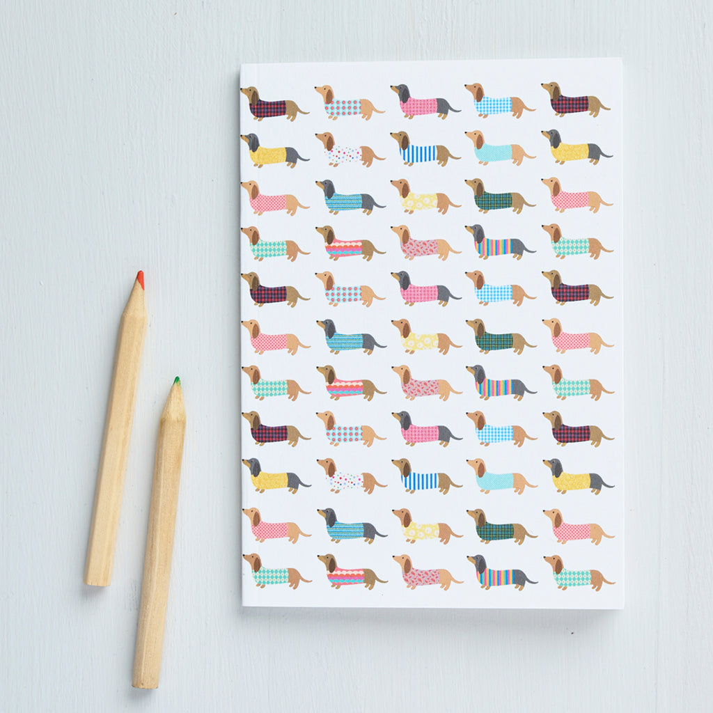 Small Dashing Dachshund Notebook by Mary Kilvert