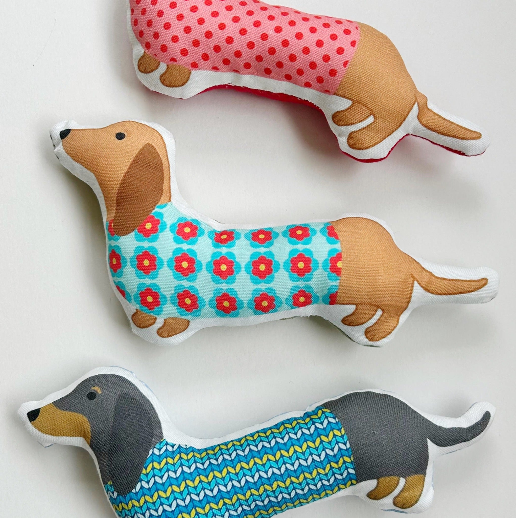 Dashing Dachshund Lavender Cushion by Mary Kilvert