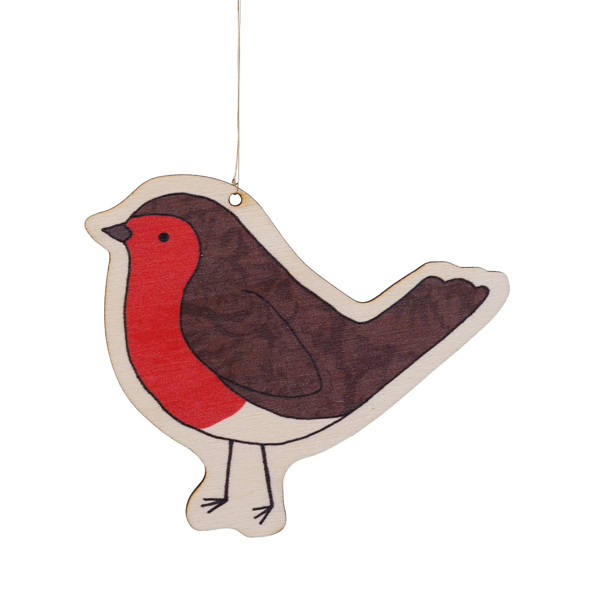 Robin Wooden Decoration by Mary Kilvert