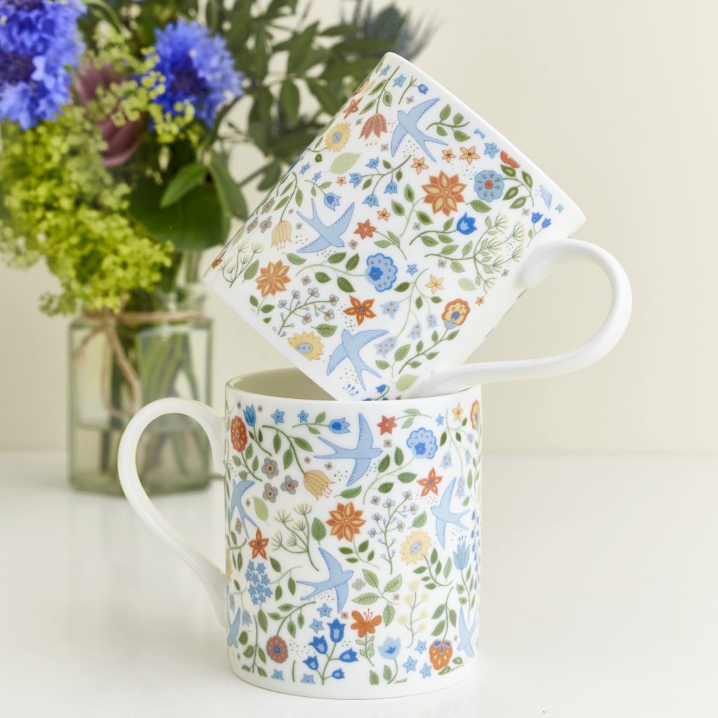 Summer Swallows Mug by Mary Kilvert