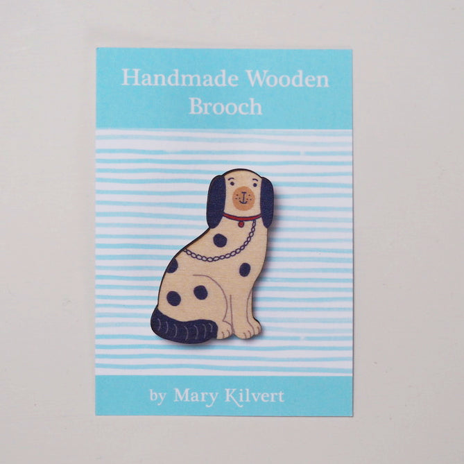 Charlie Staffordshire China Dog Brooch by Mary Kilvert