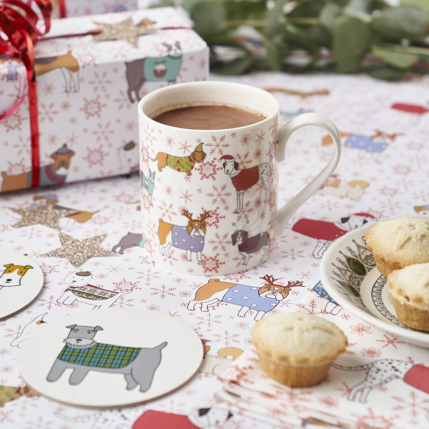 Christmas Canines Gift Wrap by Mary Kilvert