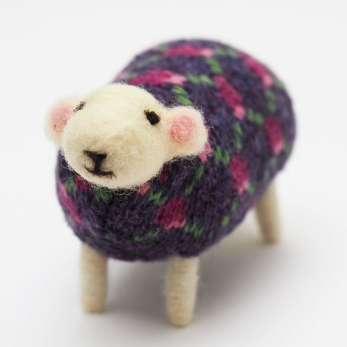 Blackberry Hand Felted Sheep by Mary Kilvert