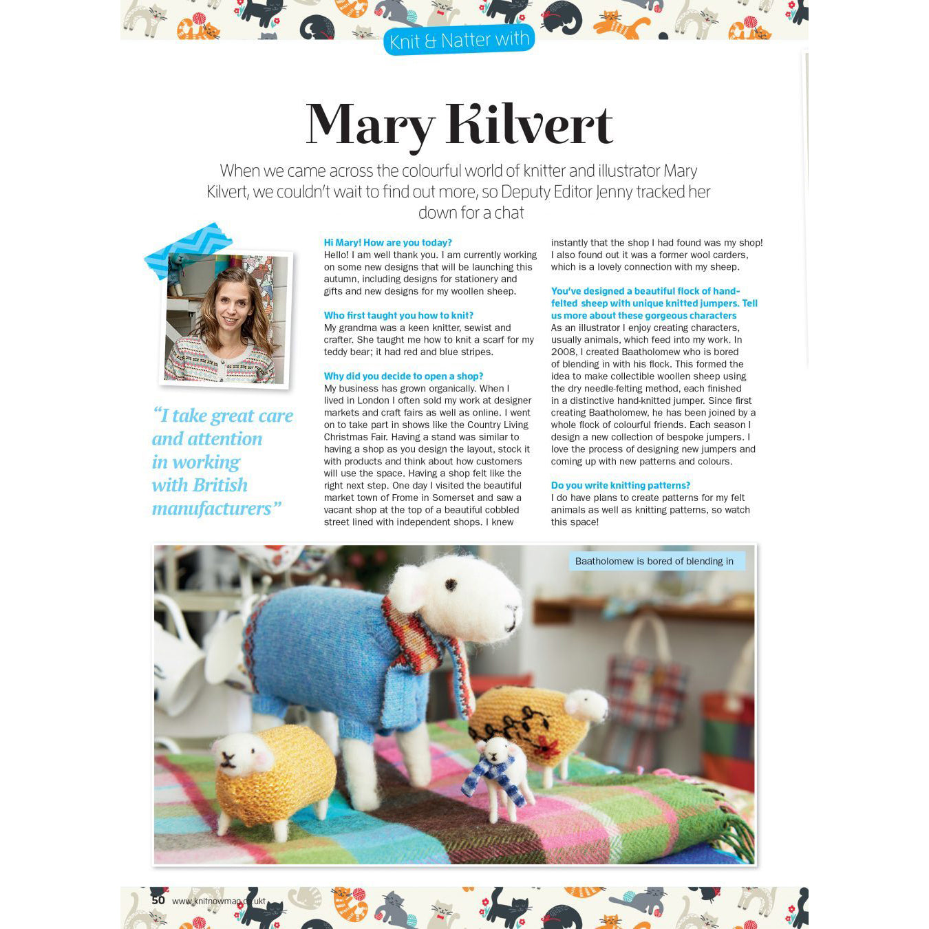 Knit Now magazine 'Knit & Natter with Mary Kilvert' article