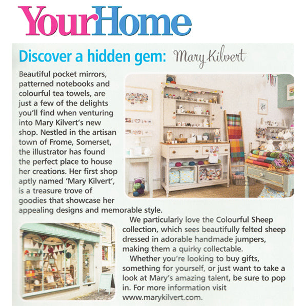 Mary Kilvert shop feature in Your Home magazine