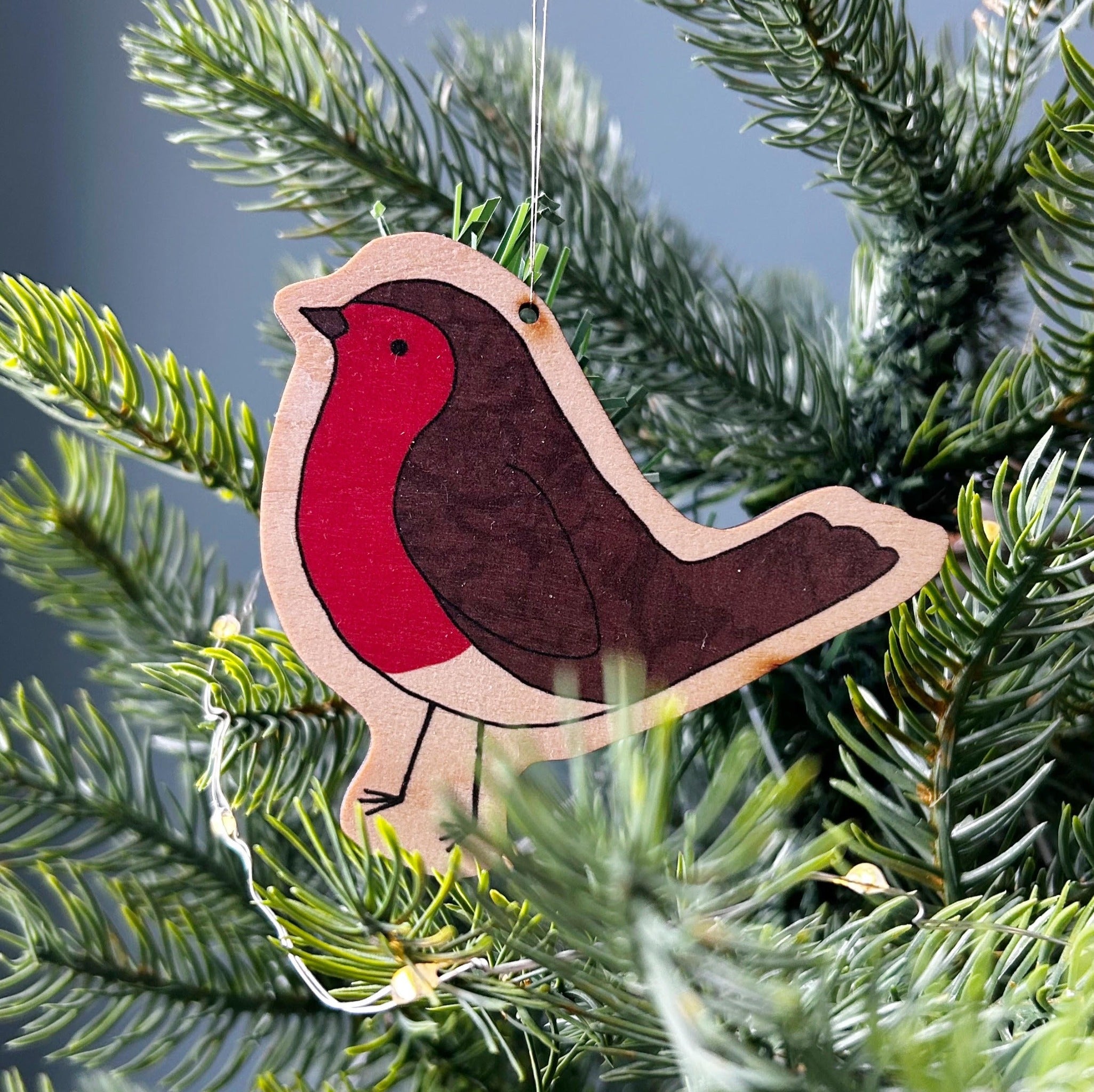 Robin Wooden Decoration by Mary Kilvert