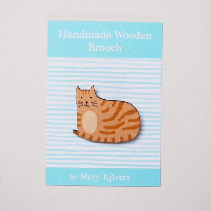 Ginger Cat Brooch by Mary Kilvert