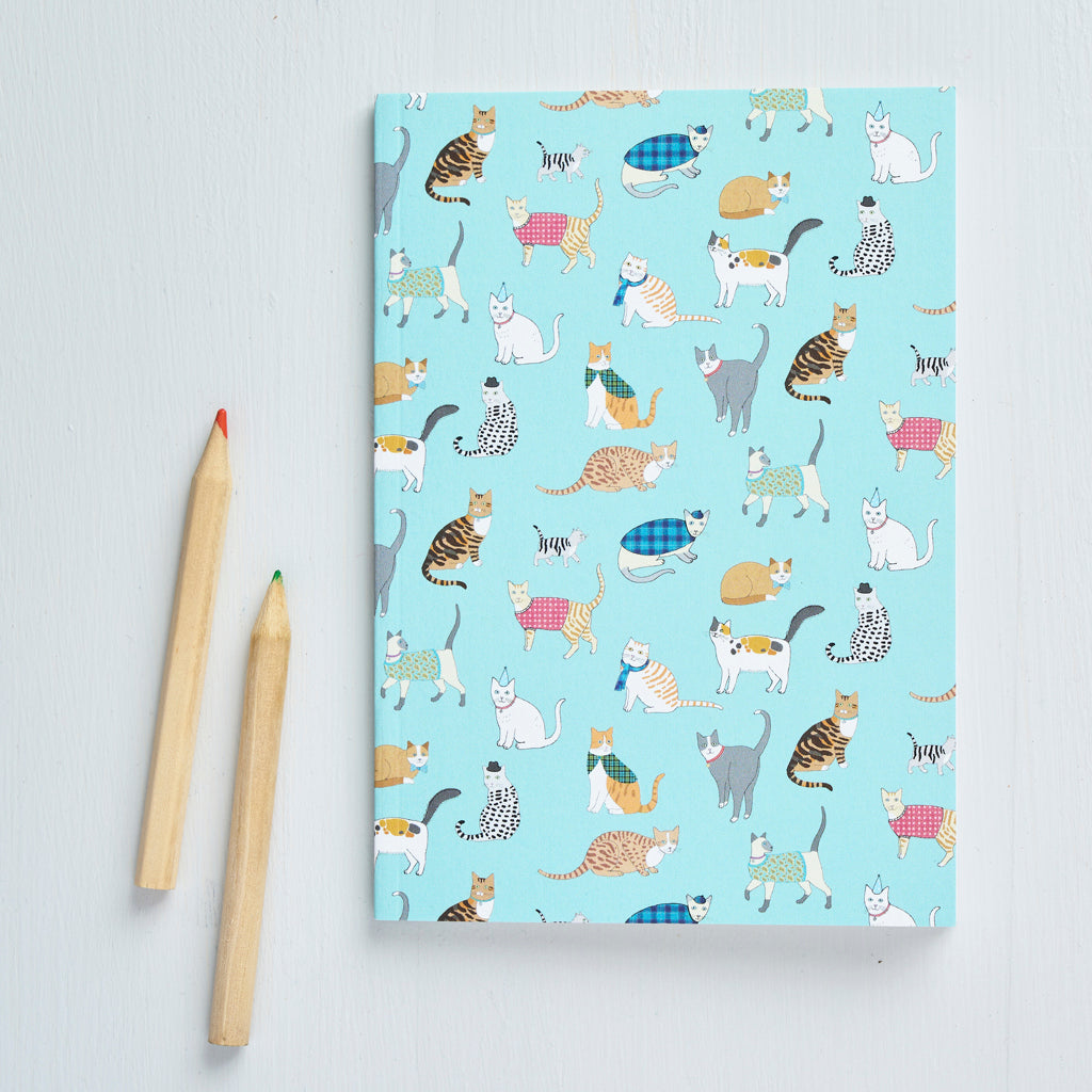 Small Cat Pattern Notebook by Mary Kilvert