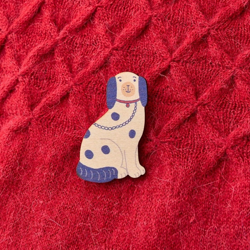 Charlie Staffordshire China Dog Brooch by Mary Kilvert