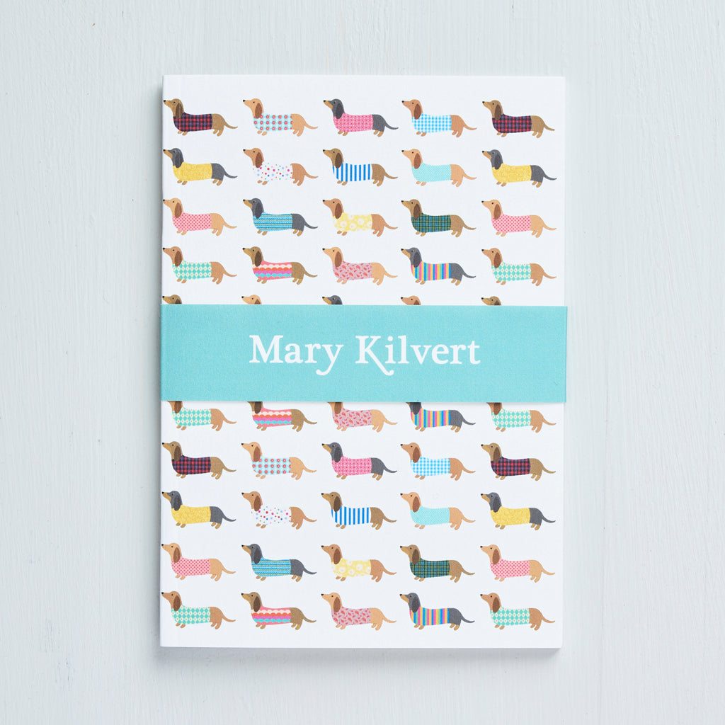 Small Dashing Dachshund Notebook by Mary Kilvert