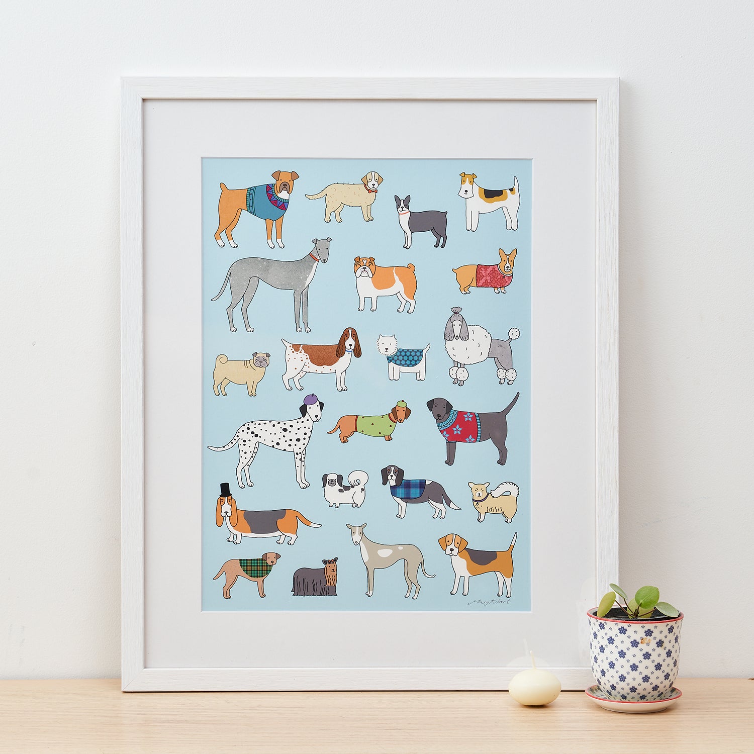 Dog Pattern Fine Art Print by Mary Kilvert