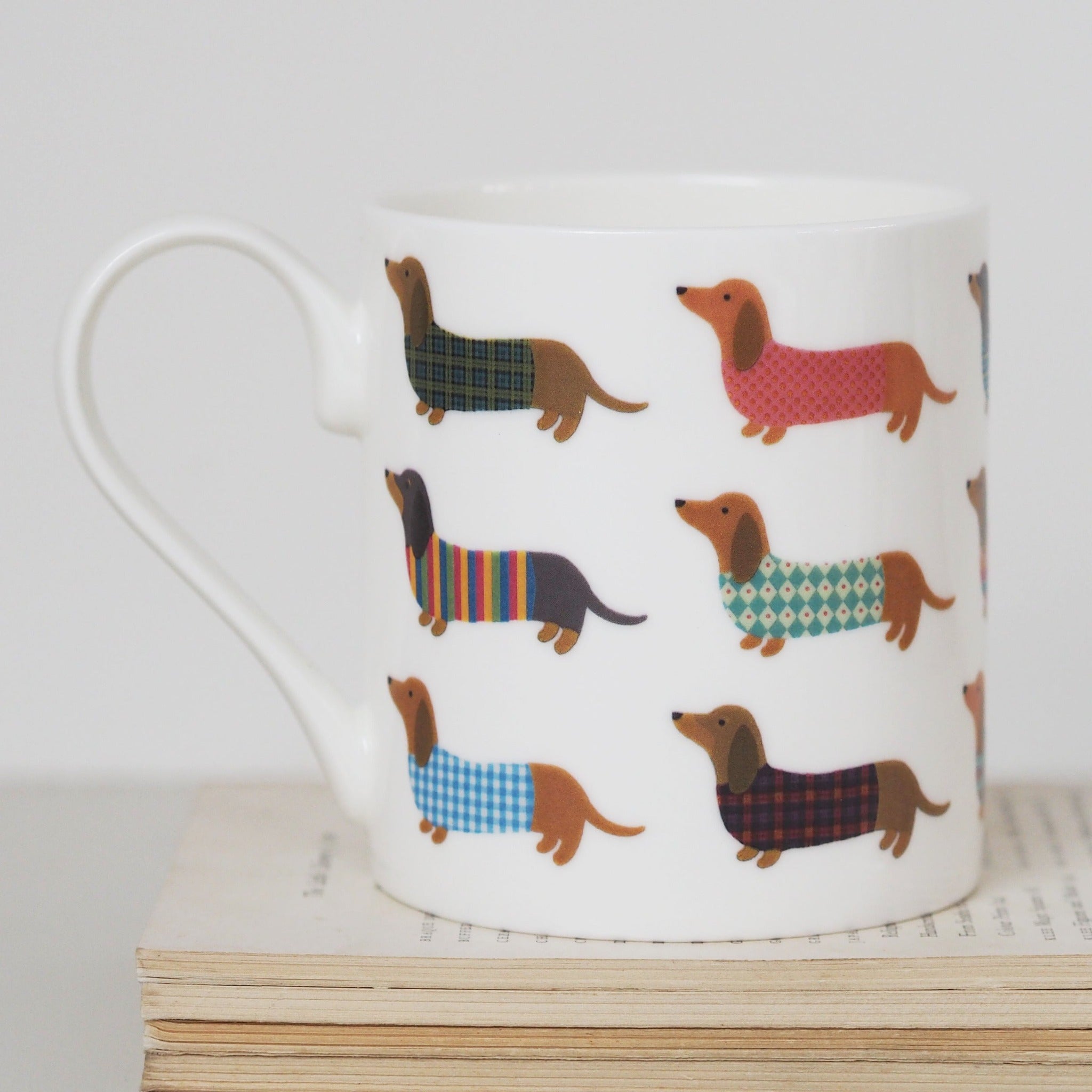 Dashing Dachshund Mug by Mary Kilvert