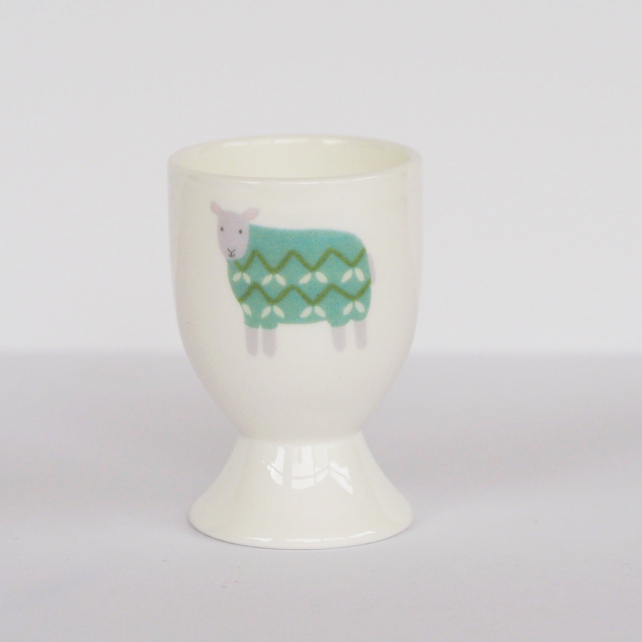 Green Sheep Egg Cup by Mary Kilvert