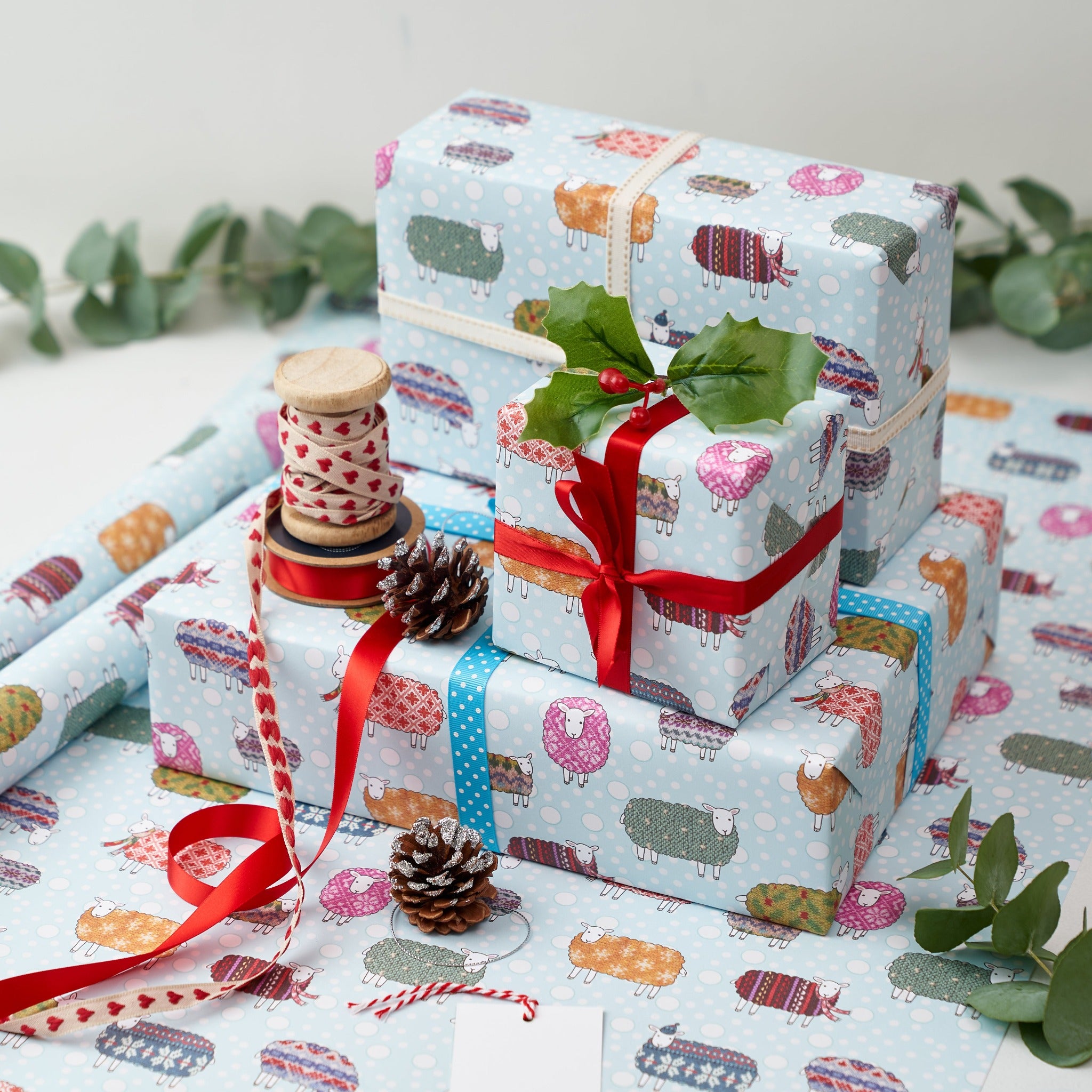 Sheep in the Snow Gift Wrap by Mary Kilvert