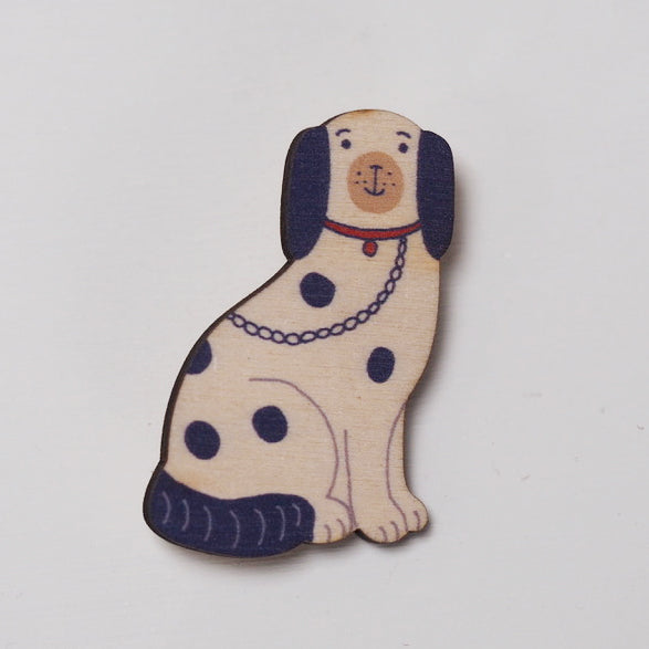 Charlie Staffordshire China Dog Brooch by Mary Kilvert