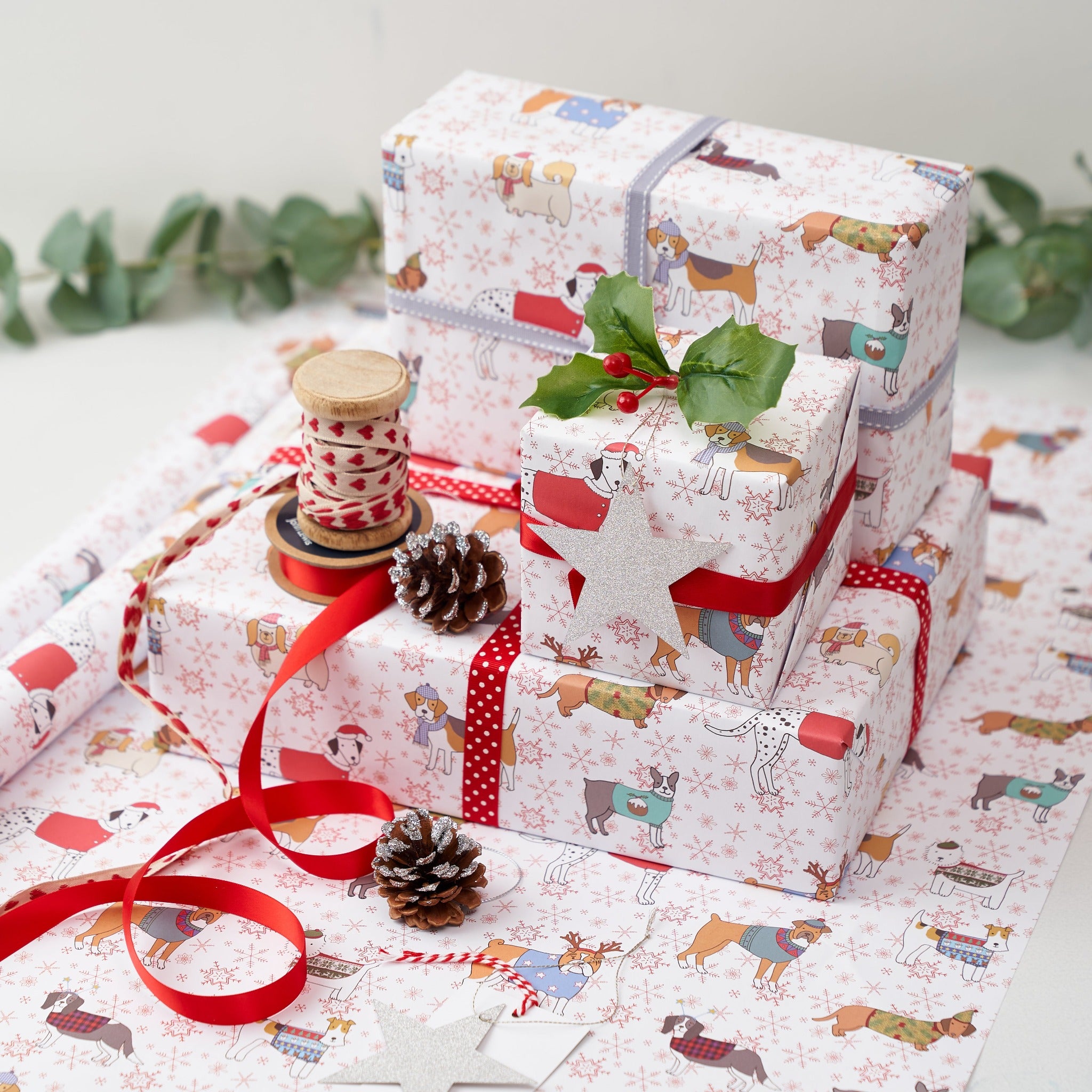 Christmas Canines Gift Wrap by Mary Kilvert
